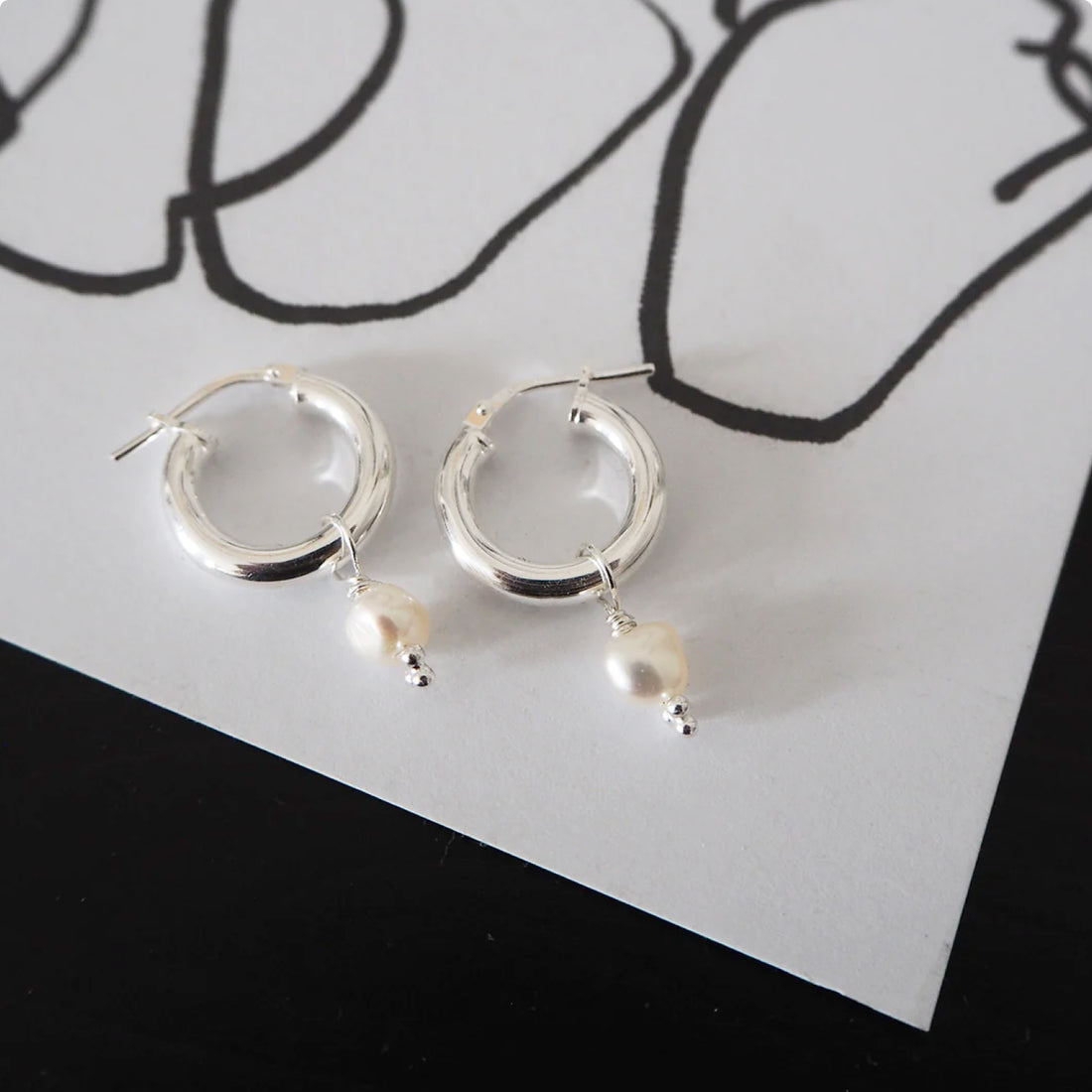 Freshwater Pearl Tube Hoops