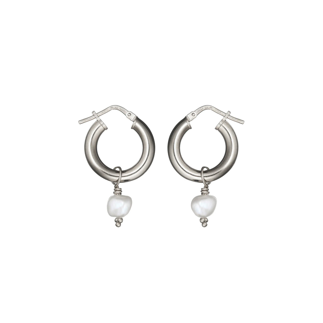 Freshwater Pearl Tube Hoops