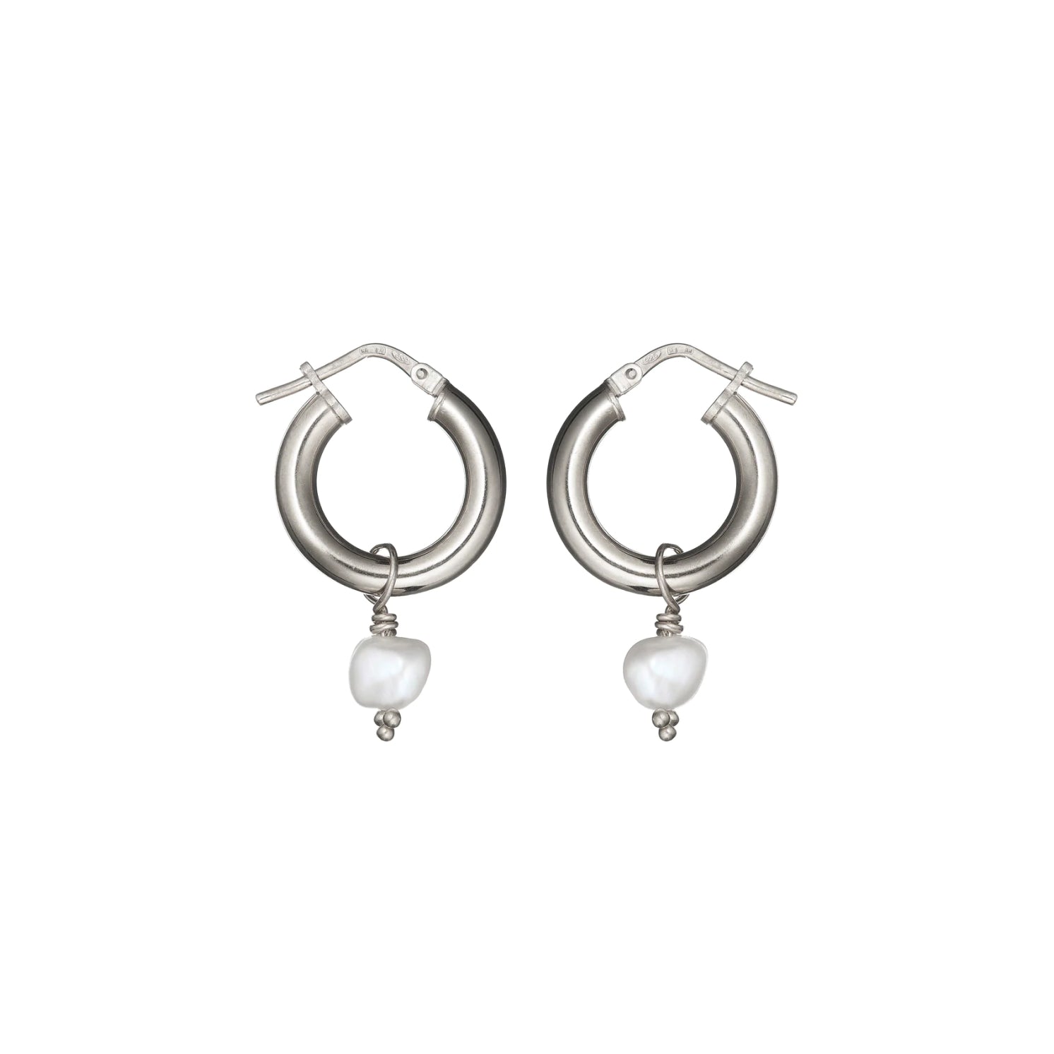 Freshwater Pearl Tube Hoops