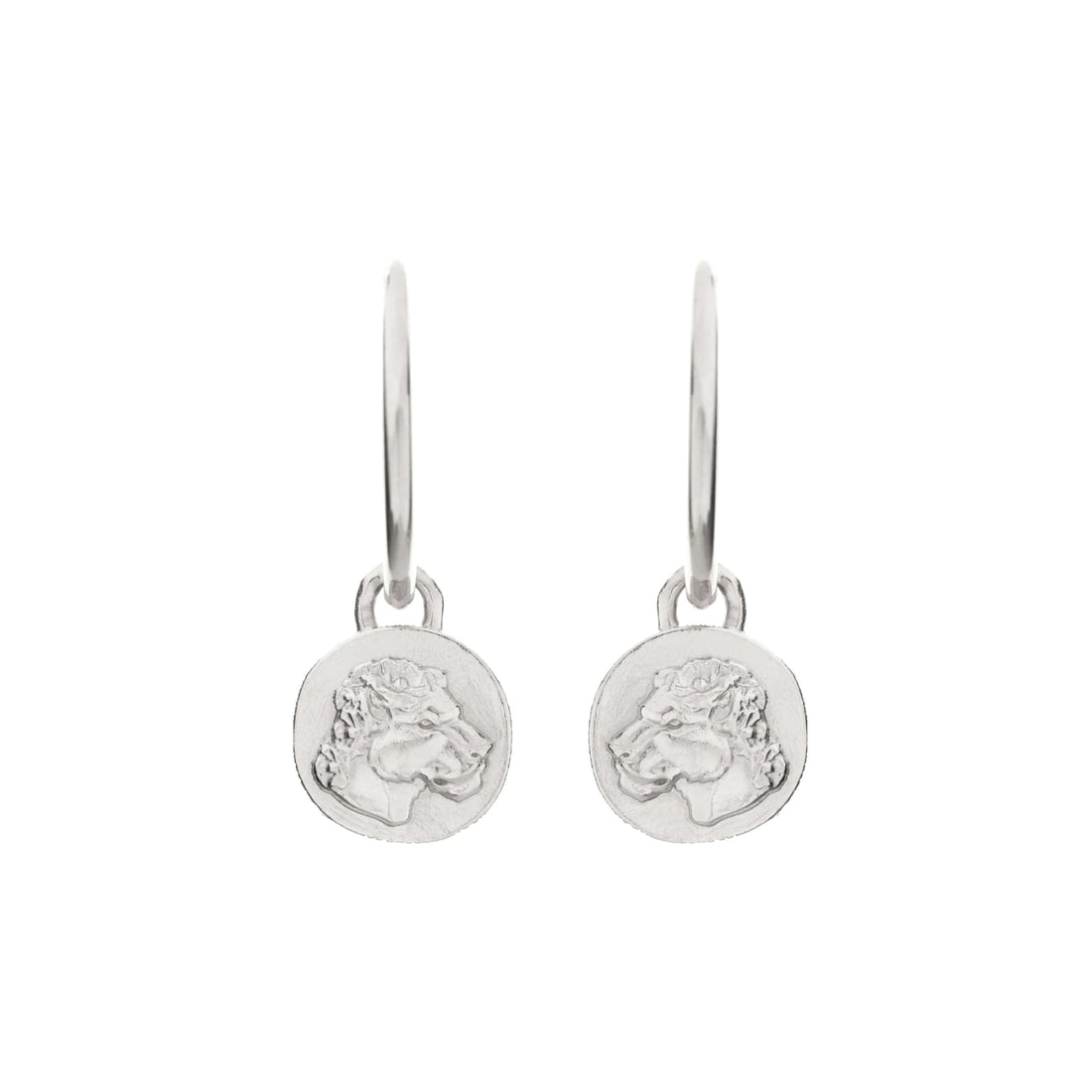 Hoop Lioness Coin Earrings